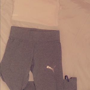 Puma gray leggings with cute cut out bottom